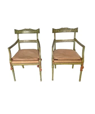 Итальянские неоклассические расписные стулья 19 века - пара - Изображение 1 из 4