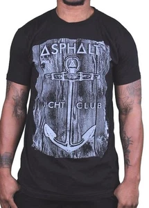 Asphalt Yacht Club Skateboarding Cali Black Mens Anchor Wood T-Shirt AYC NWT - Picture 1 of 2
