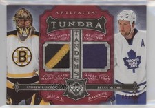 2006 Artifacts Tundra Tandems Red /25 Andrew Raycroft Bryan McCabe #TT-AB Patch