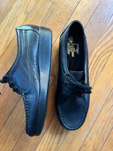 SAS 8.5 WW Women's Black Leather Lace-up Oxford Shoes-NWOB - Picture 1 of 11