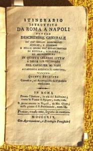 ITINERARIO ISTRUTTIVO DA ROMA A NAPOLI 1819 M VASI CON 33 STAMPE E 2 GEOGRAFICHE - Picture 1 of 10
