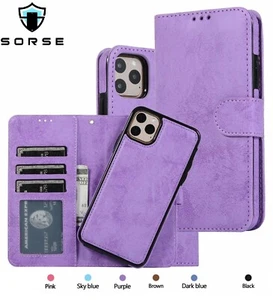 For iPhone 16e 15 14 13 12 11 Pro MAX X 8 Magnetic Leather Removable Wallet Case - Picture 1 of 83
