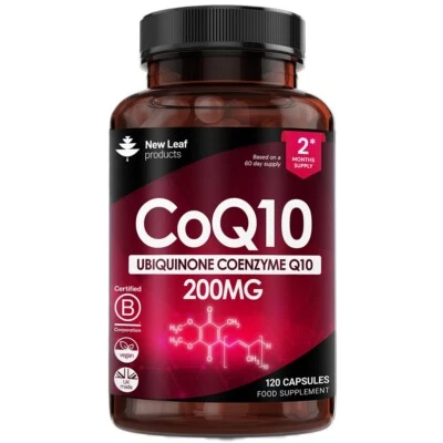 CoQ10 - Co Enzyme Pure Ubiquinone CQ10 Of Coenzyme Q10 200mg 120 Vegan Capsules - Image 1 of 4