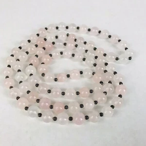Rosenquarz Halskette 8 mm Stein Perlen Hellrosa Metall Abstandshalter 2 mm Länge 31 Zoll - Bild 1 von 6
