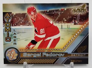 1998-99 Pacific Aurora SERGEI FEDOROV Atomic Laser Die-Cut Detroit Red Wings #9