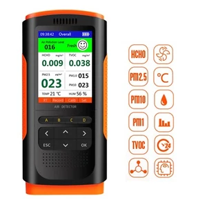 Formaldehyd Detektor Luft Qualität Messgerät PM2.5 PM1.0 PM10 TVOC Monitor LCD - Bild 1 von 12