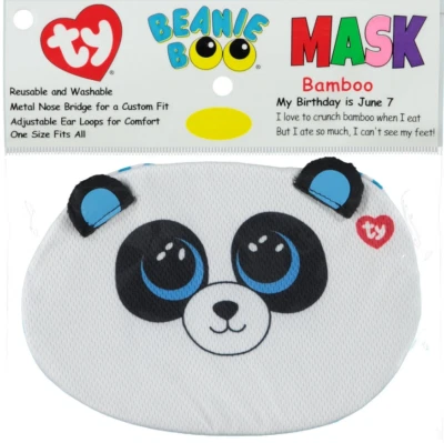 2020 TY Beanie Boo Children Face Mask Covering Reusable Washable BAMBOO Panda - Image 1 of 3