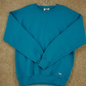Vintage 90s LEE Heavyweight Cotton Blend Teal Crewneck Sweatshirt Size Large USA - Picture 1 of 12