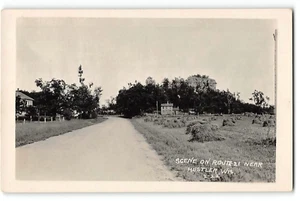 Foto postal vintage de la década de 1910 RPPC Route 21, Hustler, Wisconsin Juneau County - Imagen 1 de 2