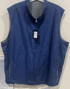 PETER MILLAR Mens 2XL Excursionist Flex Reversible Golf Vest Grey Blue $475 - Picture 1 of 10