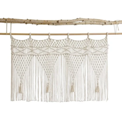 Macramé Valance for Window Kitchen Macrame Curtain Door Divider Boho Home Roo... - Image 1 of 4