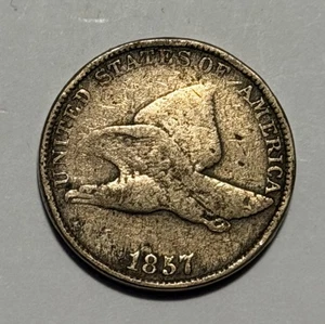 1857 Flying Eagle Cent United States Copper Coin Very Nice Early type - Picture 1 of 2