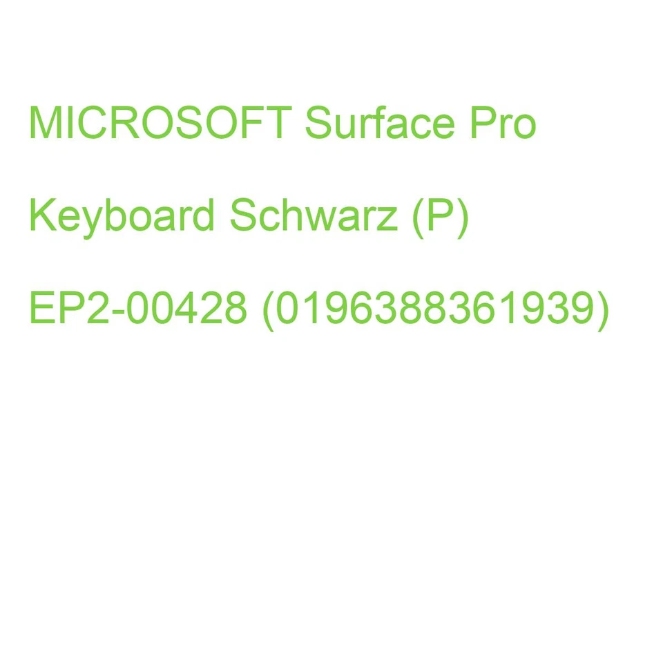 MICROSOFT Surface Pro Keyboard Schwarz (P) EP2-00428 (0196388361939)