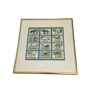 Vintage gerahmtes Kunstalbum Schokolade Chiens de Garde Hund Retro Druck Wandbehang - Bild 1 von 3
