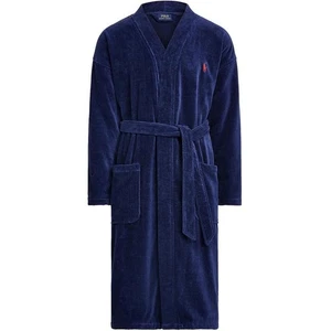 Polo Ralph Lauren Mens Blue Plush Terry Robe Bathrobe Spa L/XL Loungewear EUC - Picture 1 of 18