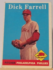 1958 Topps # 76 radiocontrol Dick Farrell en muy buena condición - Imagen 1 de 2
