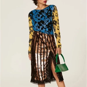Rachel Comey Mix Material Sequin Midi Dress Size 4 Semi-Formal Cocktail $860 - Picture 1 of 11