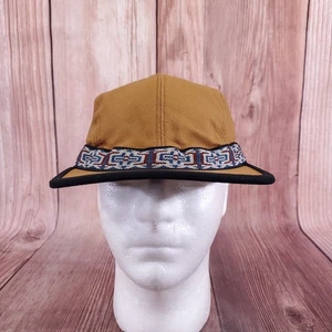 Kavu Sz S Canvas Trail Panel Hat Aztec Hike Camp Logo Made USA Strap Back Cap - Picture 1 of 16