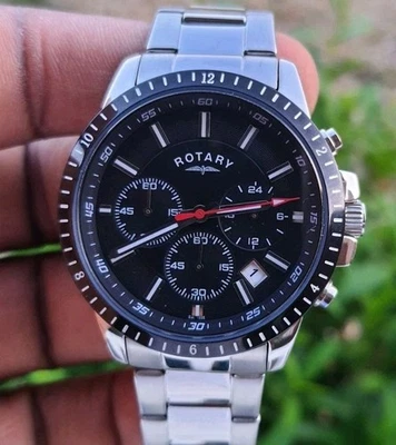 Rotary Traditional Chronograph Black Dial Stainless Steel Band Watch GB00173-04 - Image 1 of 4