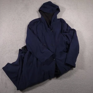 Vintage Jones New York Coat Womens 16R Hooded Trench Double Breasted 90s - Picture 1 of 13