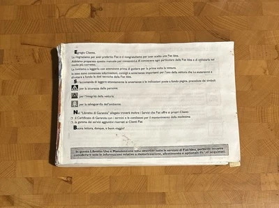 Manuale istruzioni uso e manutenzione Fiat Idea 2003-2007 in Italiano - Immagine 1 di 3