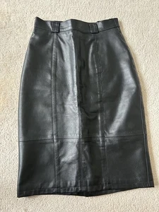 🩷 Lederrock 36 S Pencil Skirt High Waist Schwarz Vintage 🩷 - Bild 1 von 8