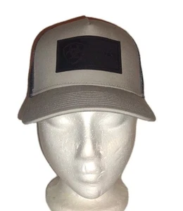 Ariat Mens Logo Patch Mesh Back Adjustable Snapback Cap Hat Gray NWOT - Picture 1 of 6