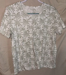 Coral Bay Petite Palm Tree Print T-Shirt PL Grün Weiß Baumwollmischung - Bild 1 von 4