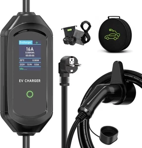 Cable Cargador EV Tipo 2 a 3 Pin Enchufe 6 Metros con Pantalla Digital Controlable - Imagen 1 de 8