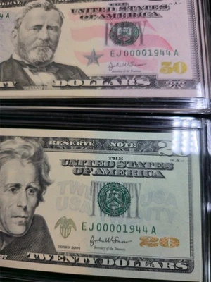 BEP $50 & $20 matching set - Image 1 of 4