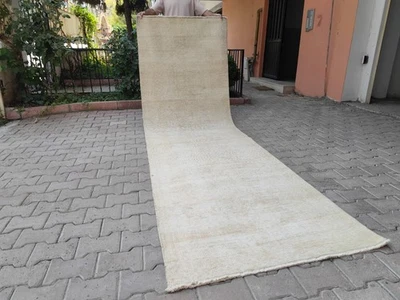 3x11 Runner Rug Neutral, Turkish Runner Beige, Handmade Vintage Style Runners - Image 1 of 4