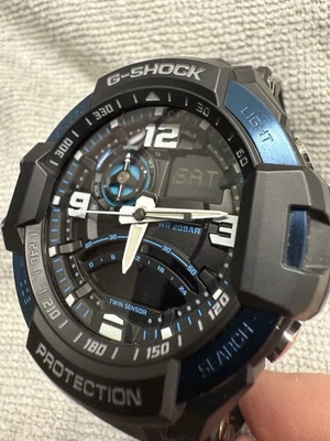 Reloj Hombre Casio GA-1000 Gravity Master Aviación Azul ¡BATERÍA NUEVA! Foto 1 de 4