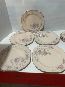 Vintage American Limoges Sebring Peach Silver Moon Set di 5 - 7" piatti - Foto 1 di 3
