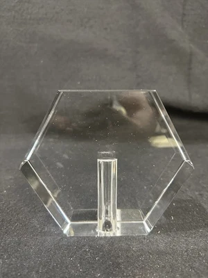 复古 MCM Tizo 设计芽花瓶水晶长方形极简主义者全新带盒!!! — 第 1/3 张图片