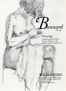 1998 PIERRE BONNARD Art Gallery Exhibit Drawings 1-Page Magazine PRINT AD - Picture 1 of 1