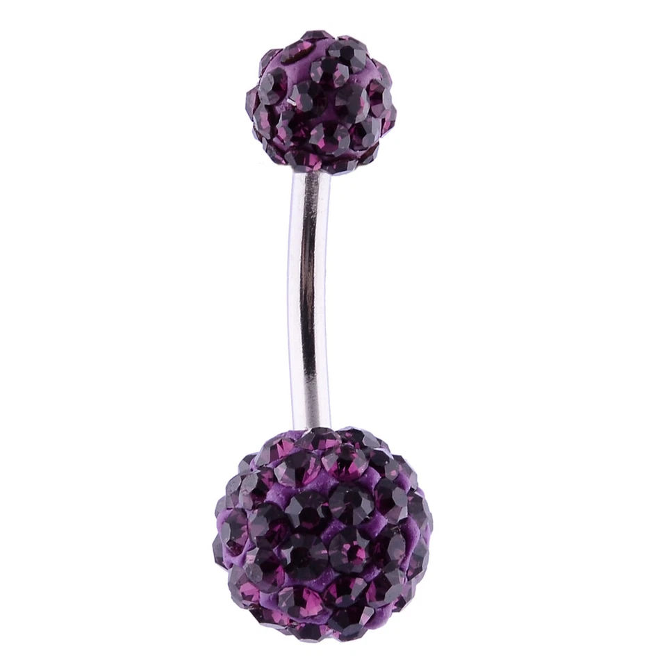 Anillo ombligo ombligo plátano bola discoteca 14G joyería corporal Foto 1 de 1