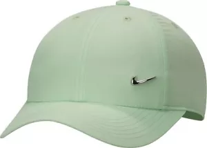 Cappello da corsa Nike Dri-FIT donna non strutturato metallo swoosh berretto verde vapore - Foto 1 di 2