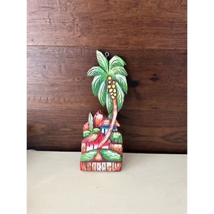 Hand Painted Nicaragua Tiki Tropical wood  wall hanging - Picture 1 of 5