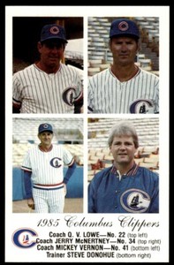 1985 Columbus Clippers Police Q.V. Lowe/Jerry McNertney/Mickey Vernon/Steve