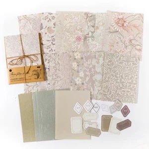 40Pcs Floral Handmade Paper Mix Material Junk Journal Planner Scrapbooking Vinta - Picture 1 of 12