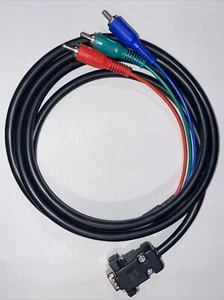 Adapter Kabel 1,8m VGA Stecker (15 pol.) auf 3x Cinch RGB YUV Composite Stecker - Bild 1 von 3