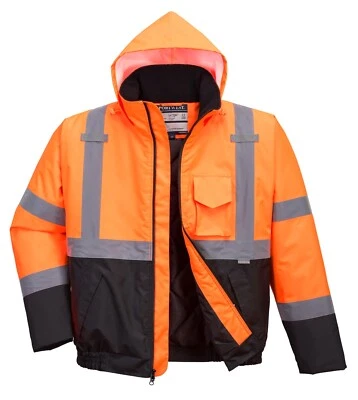 Portwest US363 Waterproof Hi Vis Reflective Two-Tone Bomber Jacket ANSI - Image 1 of 2