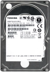 Disco Rigido Toshiba MBF2600RC 600GB 10000U/Min 16MB Cache SAS-2 2.5'' Pollici - Foto 1 di 3