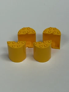 Lego 2x4x4 Bright Light Orange Half Cylinder Lot of 4 - Picture 1 of 1