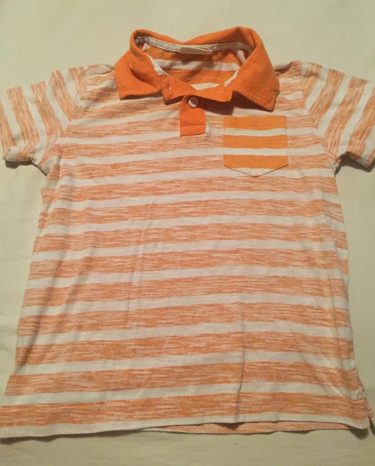 Camisa Polo Crazy 8 Niños Manga Corta Talla 4 4T Naranja Blanco  Foto 1 de 1