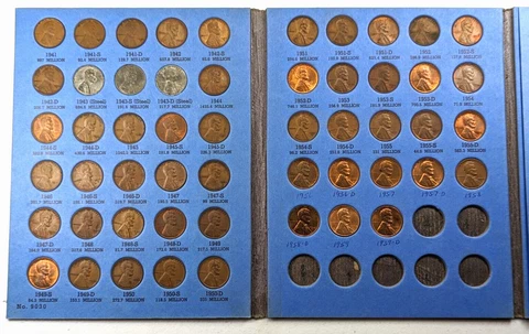 LINCOLN WHEAT MEMORIAL CENT COMPLETE 1941-1959 SET 53 COINS Cover