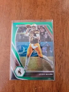 2021 Panini Prizm Entwurf Picks #4 Josh Allen SP GRÜN Holo Refraktor RECHNUNGEN - Bild 1 von 6