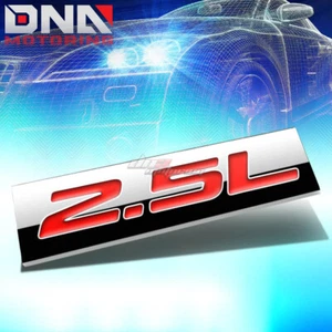 ALUMINUM STICK ON POLISHED CHROME RED 2.5L 2.5 L DECAL EMBLEM TRIM BADGE LOGO - Foto 1 di 3
