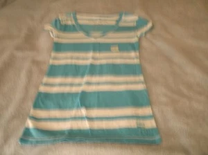 Aeropostale XS/TP cap sleeved v-neck gray/turquoise tee in EUC - Picture 1 of 4