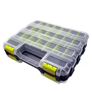Tools Organizer Box Small Parts Box 50-Compartment Double Side Yellow Tool Box - Picture 1 of 8